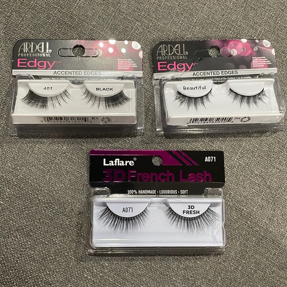 COPY - Ardell Edgy Accented Edges 410 & Laflare 3D French Lashes A071 Bundle